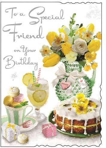 Jonny Javelin Glückwunschkarte zum Geburtstag, Zitrone und Blumen