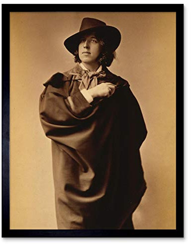 Wee Blue Coo Portrait Oscar Wilde Playwright Poet Irish Legend Art Print Framed Poster Wall Decor Kunstdruck Poster Wand-Dekor-12X16 Zoll