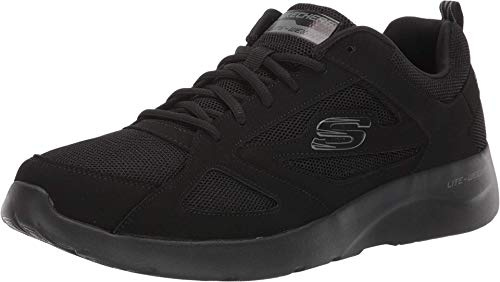 Skechers Men's Dynamight 2.0-fallford Trainers, Black (Black Leather/Mesh/Pu/Trim Bbk), 9.5 UK (44 EU)