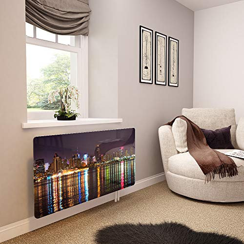 Glass Radiator Cover Printed - Manhattan Skyline - Made by Premier Range in 620mm Wide x 640mm High