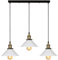 iDEGU 3-flammige Pendelleuchte Industrielle Hängelampe Stil Edison Vintage Pendellampe mit 22cm Metall Lampenschirm E27 Fassung Weiß Hängeleuchte für Esszimmer Küche Wohnzimmer (Balken)