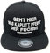 Outfitfabrik ♥ Snapback Cap Geht Hier was kaputt, pfeift der Fuchs in schwarz mit 3D-Stick in weiß (Lifestyle, Provokation, Statement, lustige Sprüche) für Männer und Frauen, One Size