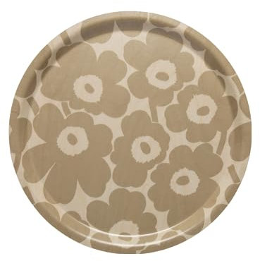 MARIMEKKO Unikko Serviertablett aus Birkenholz – verfeinern Sie Ihre Küchendekoration mit unserem ikonischen floralen Geschirr – stilvolles mittelgroßes Serviertablett für den Außenbereich, um Ihr