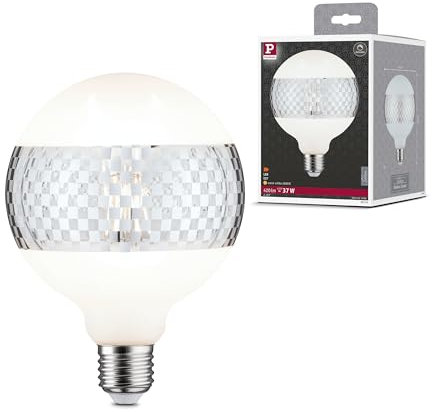 Paulmann 28742 LED Lampe G125 Globe 4,5W dimmbar Leuchtmittel Ringspiegel Silber effizientes Licht Glas Goldlicht 2600 K E27