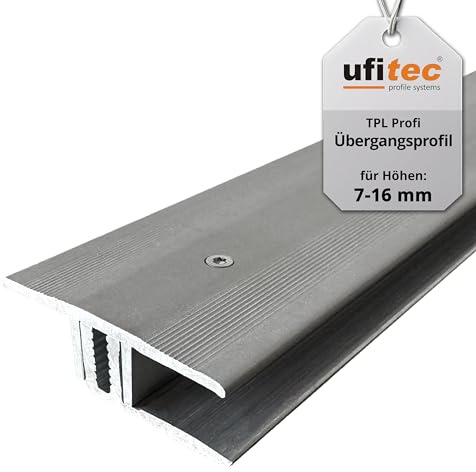 ufitec Profilsystem für Parkett- und Laminatböden - für Belagshöhen von 7-16 mm - viele Farben lieferbar (Übergangsprofil 33 mm Breit, Bronze Hell, 90 cm länge)