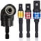 XINCHAO 105 Degree Right Angle Screwdriver Set Drill Hex Bit Socket Adapter 3 Pcs Impact Grade Driver Sockets Adapter Extension Set Drill Bit 1/4 3/8 and 1/2 Universal Socket Adapter Set