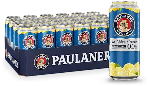 Paulaner Weißbier-Zitrone Alkoholfrei 0,0%• erfrischend-fruchtig•EINWEG(24x0,5l)