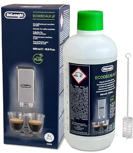 DL-pro Détartrant 500 ml pour DeLonghi 5513296041 SER3018 DLSC500 EcoDecalk avec brosse de nettoyage DL-pro pour machine à café automatique