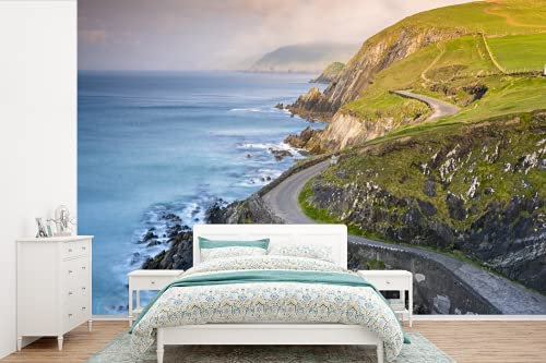 Selbstklebend Tapete Wandpapier Wandaufkleber Fototapete Tapeten Wanddeko 390x260 cm Küstenstraße in Irland