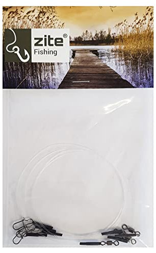 Zite Fishing Fluorocarbon Raubfisch-Vorfach Spinn-Vorfächer mit Snap-Karabiner - Hecht & Zander Raubfisch-Vorfach - 4 Stück 0,4mm-0,6mm 25cm-40cm (0,4mm/25cm)