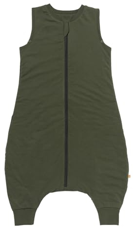schlummersack Baby Kinder Schlafsack Ganzjahr 90cm Olive | mit Füßen, gefüttert, Ganzjahresschlafsack, 2.5 Tog