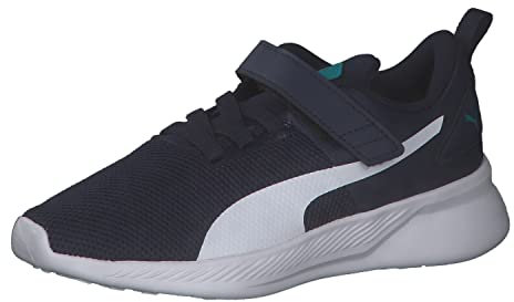 PUMA Flyer Runner V PS, Laufschuhe, Uni, Kinder, Weiß (Peacoat PUMA White Deep Aqua), 31.5 EU