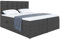 MEBLINI Boxspringbett mit Bettkasten - Gepolstert Doppelbett mit Matratze und Topper - Polsterbett mit Stauraum - Bett mit Kopfteil - Stauraumbett - NILS - 160x200 - H3/Dunkelgrau Webstoff