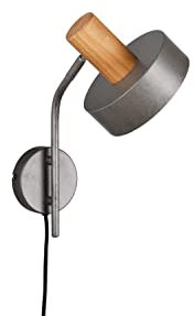 lightling Design Vintage Wandleuchte Greta, FLEXconnect, Holz Elemente, nickel antik Metall, exkl. 1 x E14 Leuchtmittel, Höhe: 32 cm, Breite: 15 cm