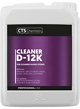 D-12K Pflaster- und Betonreiniger 5 L | Für mineralische und organische Verschmutzungen | Entfernt nachhaltig Schmutz, Moos, Algen, Pilze, Honigtau, Blattflecken | Konzentrat