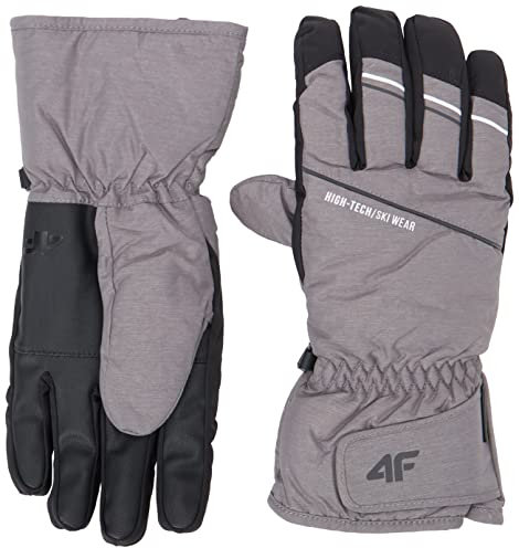 4F Herren SKI Gloves REM002 Jeans, Grey Melange, L