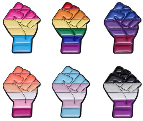 LGBT Fist Enamel Pins Lesbian Gay Bi Trans Asexual Pan Brooches Lapel Pin Badges Pride Rainbow Jewelry Gift for Lovers