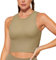 BAYDI Nudi Sport BH Damen ohne Buegel Bustier Abnehmbare Gepolsterte Crop-Tops Hochgeschlossenes Tanktop Yoga Fitness Soft Bra Khaki