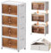 PAIDE P Armario Organizador Plegable. Despensa para Almacenaje de Cocina, Mueble apilable para Organizar Juguetes, Estantería plegable para Calzado. (60 cm - 4 Compartimentos)