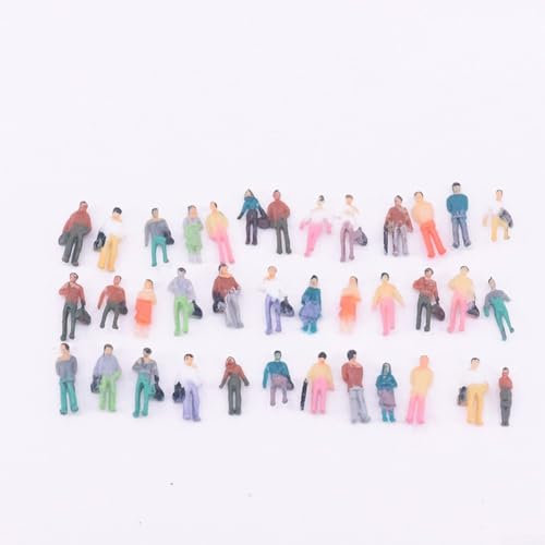 Miniatur-Menschen Figuren, 200 Stück 1:75 bemalte Figuren und 1:150 bemalte Figuren für Modelleisenbahnen im Maßstab Oo sitzende und stehende Menschen für Miniaturszenen Neu