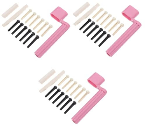 Toyvian 3sätze Folk-gitarre Zubehörset Teiliges Mit Saitenkurbel Brückenpins Und Gitarrensattel Praktisches Werkzeug Für Einfache Reparaturen Und Wartung Von Akustikgitarren Farben