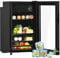 Merax Réfrigérateur Mini 76L, Freestanding Refroidisseur à boissons avec réfrigérateur de 70L + congélateur 6L, avec éclairage intérieur LED et étagères réglables, super silencieux pour restaurant bar