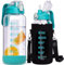 DEARRAY 1.5 Litre Glass Water Bottle with Straw & Time Markings 1.5l Large Leakproof Motivational Glass Drinking Bottle Big Glass Pitcher Jug with Lid bpa free Glass Carafe