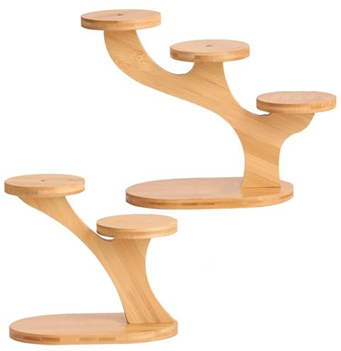 Plant Stand, Wood Small Plant Stand, Small Table Top Plant Stand, 3 Tier Window Sill Plant Shelf, Round Tabletop Plant Stand, Space-Saving Desktop Plant Stand for Office,Dining Room,Study(#2)