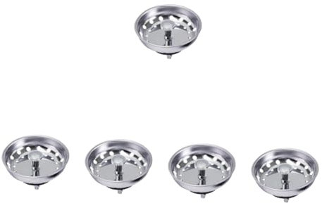 jojofuny 5piezas Tapón De Drenaje para Fregadero De Cocina Sellador De Agua De Inoxidable y Filtro De Residuos para Lavabo Compatible Baños y Lavaderos