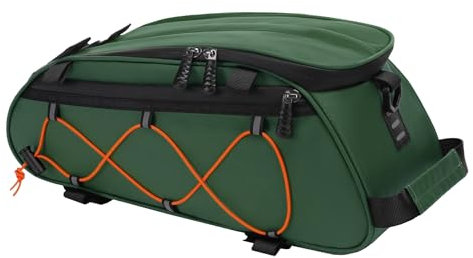 MOSISO Fahrradtasche mit 2 Abnehmbaren Fahrradkoffern,Wasserdicht Gepäckträger Fahrrad Kofferraum Kühlbox Ablagetasche Rücksitz Tasche,Gepäckträger Fahrrad Sattel Umhängetasche Radfahren, Pfauengrün