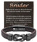 FAOMZQ Bruder Geschenk, Lederarmband mit Gravur für Bruder, Sinnvolle Bruder Armband Geschenke zum Geburtstag Weihnachten Abschluss Einschulung