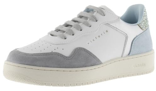 victoria Low-Top Madrid Leder-Effekt & Metallic & Spaltleder Teile Im Kontrast 1258263 für Damen Celeste 41