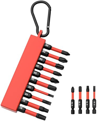 10Pcs Magnetic Screwdriver Bits Set, 1/4 Inch Hex Screwdriver Impact Kit, 2 Inch Long, Used for Power Screwdrivers and Electric Drill Drivers