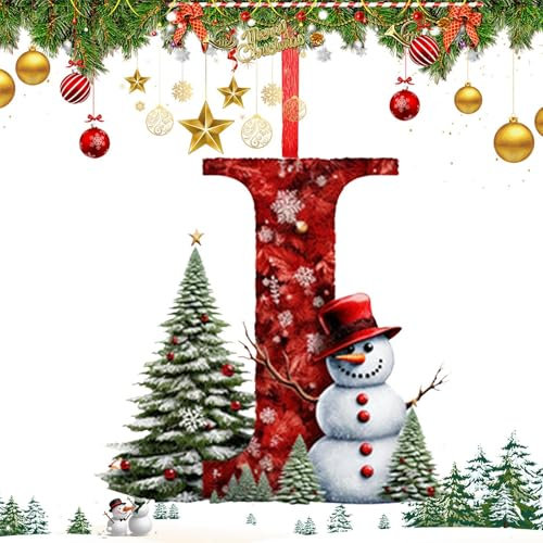 Weihnachtsbaumschmuck Anhänger, A bis Z Ornament Buchstaben Dekorativ, 26 Buchstaben Weihnachtsschmuck, Acryl Buchstaben Weihnachtskugel Hängende Buchstabe Weihnachtsbaumschmuck Supplies