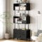 Coleshome Bücherregal, Regal mit 5 Etagen, Standregal mit 3 Stoffschubladen, Regal Schmal Geeignet für Schlafzimmer, Büro, Wohnzimmer, Küche, 60 x 24 x 155cm, Schwarz