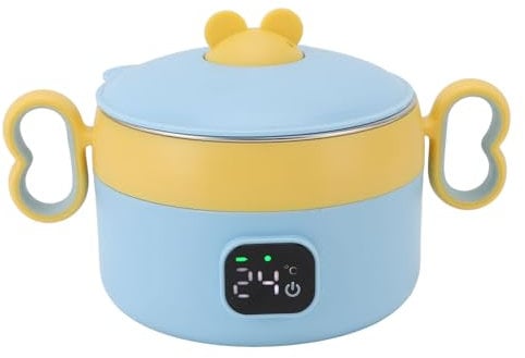 SENECESLI Lunch Box Elettrico Portatile per Bambini, Scaldavivande Senza Fili Acciaio Inossidabile Temperatura Costante Automatica Ricaricabile Tramite USB per Ufficio, Viaggi, Cantiere,