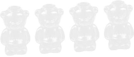 KOCKSHION 4piezas Taza De Vidrio Diseño De Oso para Bebidas Capacidad para Té y Jugos Vaso Multifuncional De Vidrio Seguro y Estable