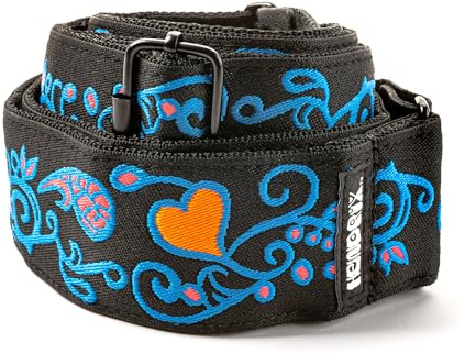 Dunlop Jimi Hendrix™ Blacklight Monterey Blue Jacquard UV Light Guitar and Bass Strap (JH24)