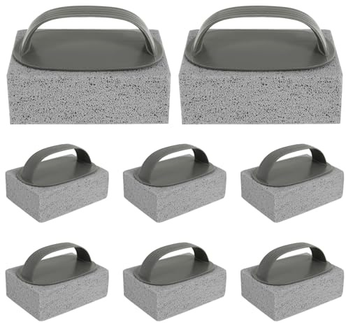 VAVPUP 8 Stück Grillstein Reinigungsblock,Grill Reinigungssteine ​​mit Griff, Effektiver GrillReinigung Ziegel Blöcke,Multifunktionaler Grillreiniger für Grill,Pool,Spülbecken(8pcsA)