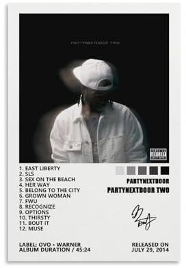 TIANJIAK Party Next Door Poster PartyNextDoor Two Music Album Cover Posters And Prints Canvas Wall Art Posters 16x24inch(40x60cm) Unframe-style-2