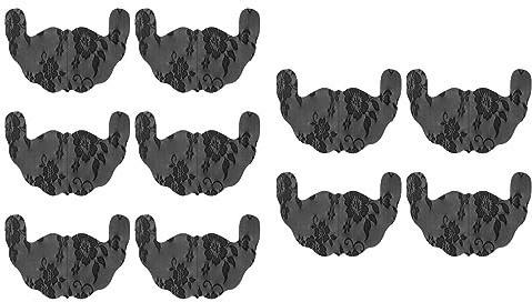 ZUUOZBYY 5 paires de cache-tétons en dentelle jetables invisibles en forme de U adhésifs respirants cache-tétons D Cup (Noire)