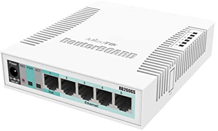 MikroTik RouterBoard 260GS de 5 Puertos Gigabit + SFP Switch Gestionado con el reino unido de Suministro de Energía