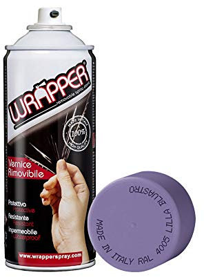 4R Quattroerre.it 16406 Wrapper Spray Lilla Bluastro Opaco | Vernice Removibile per Carrozzeria | Pellicola Spray Protettiva UV e Anti-Graffio | Wrapping Liquido Made in Italy