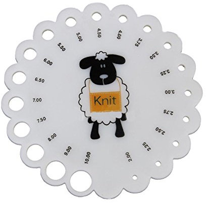 Schaf rund Größen 2 mm-10 mm Messen Regel Stricknadeln, Werkzeug Zubehör, weiß