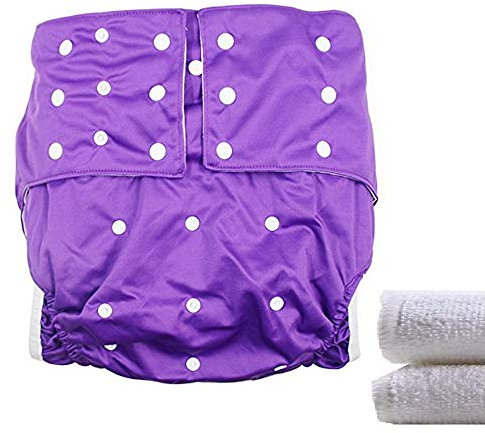 LukLoy Stoffwindel für Erwachsene, Damen, Inkontinenzversorgung mit zwei Einlagen, schützende Unterwäsche, verstellbare Größe, waschbar und wiederverwendbar, auslaufsicher, Taillengröße ca. 65–135 cm