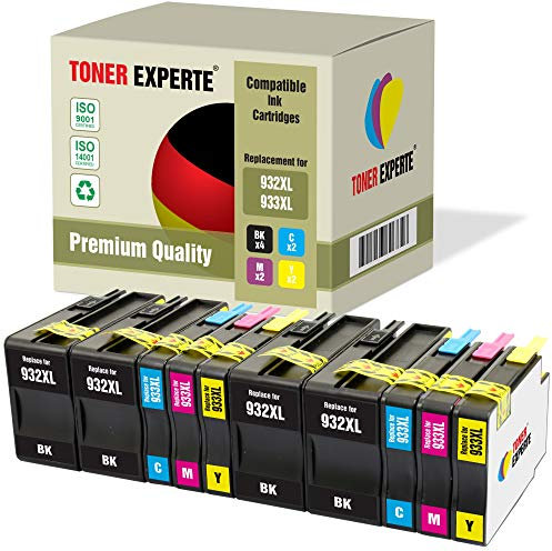 TONER EXPERTE 10 XL Druckerpatronen kompatibel für 932 XL 933 XL 932XL 933XL Officejet 6600 6700 7110 7610 7612 7620 6100 7510 7600 (4 Schwarz, 2 Cyan, 2 Magenta, 2 Gelb)