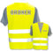 Bedruckte Warnwesten mit ISO-Leuchtstreifen * Standard- oder Reflex-Druck * Thema Sicherheit & Team, Warnweste Begriffe Security:Ordner (Reflektierend), Farbe + Größe:Gelb (XL/XXL)