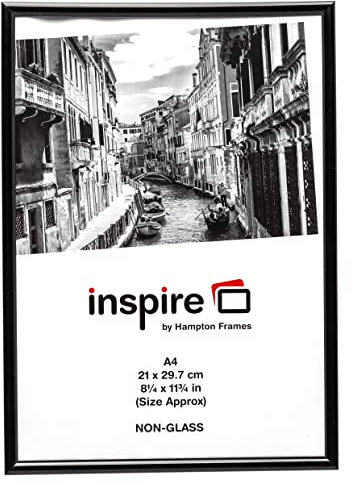 Hampton Frames BACKLOADER Poster Certificate Photo Frame Plexi Black A4 (21x30cm) BLR2130BLK
