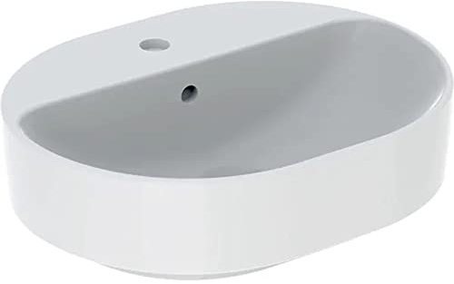 Geberit VariForm Aufsatzwaschbecken elliptisch, 500x400mm, mit Hahnloch?, mit Überlauf, Farbe: Bia?a - 500.775.01.2
