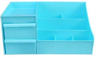 Tutoy Desktop Cosmetics Lagerregal Kunststoff Schublade Aufbewahrungsbox Home Organizer - Blau